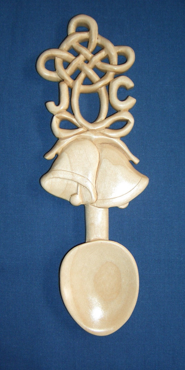 Celtic bells with initials love spoon