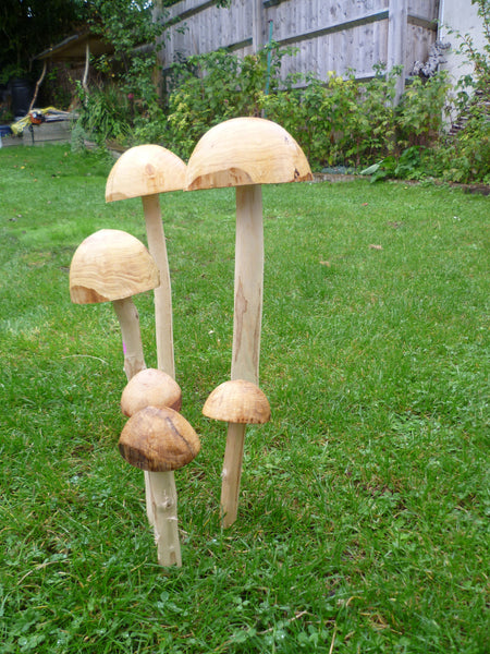 large wooden garden mushroom toadstool