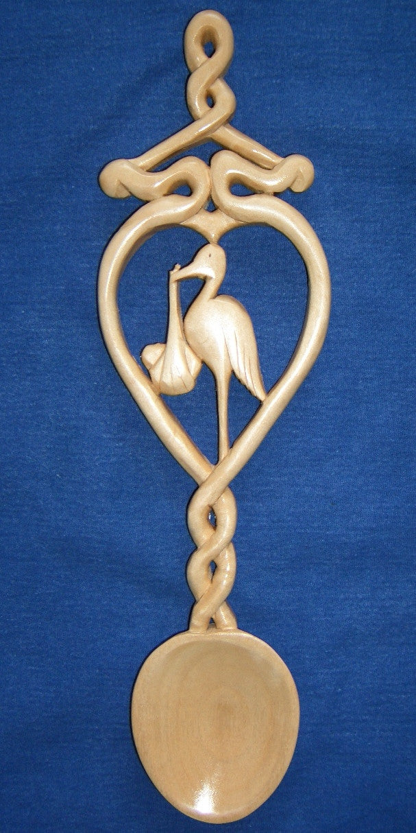 Christening love spoon (Stork)