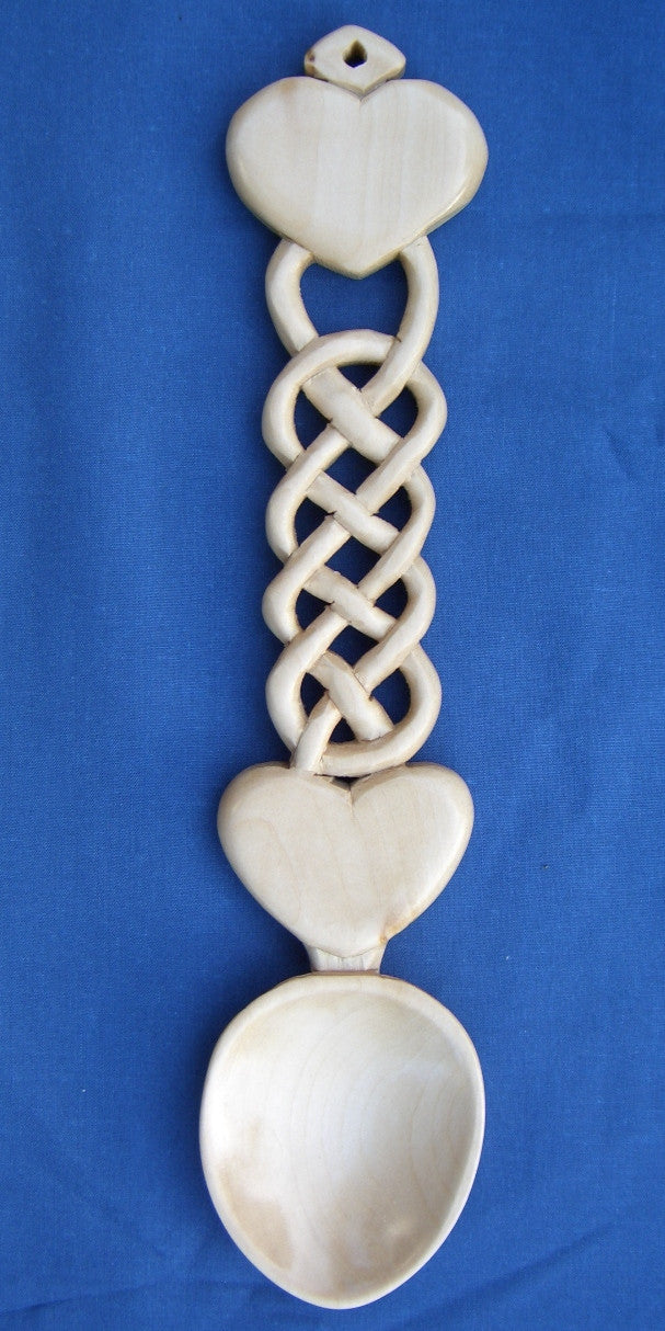 Two Hearts with knotwork love spoon